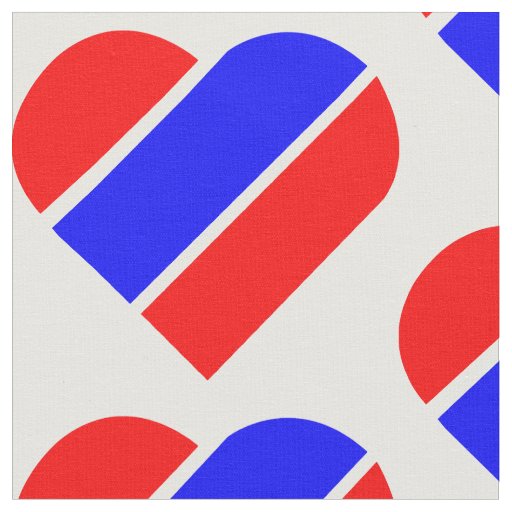 red white blue heart usa patriotic fabric
