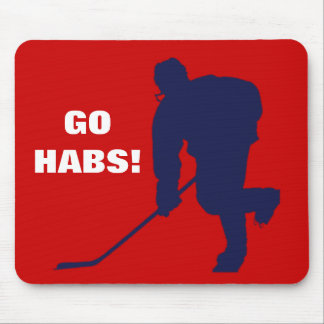 RED WHITE BLUE HOCKEY MOUSE PAD