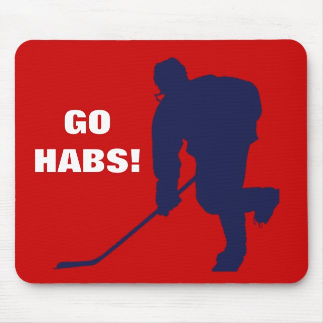 RED WHITE BLUE HOCKEY MOUSE PAD (Front)
