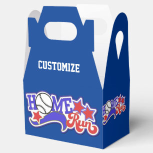 Red White & Blue Home Run Baseball Favor Box