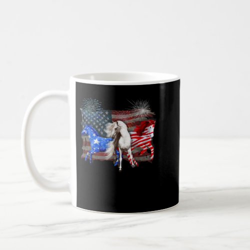 Red White Blue Horse 4th Of July USA Flag Firework Coffee Mug