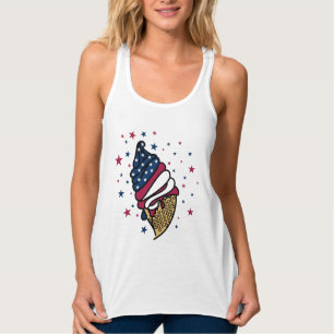 Red White Blue Ice Cream Cone icecreamliciouS Tank Top