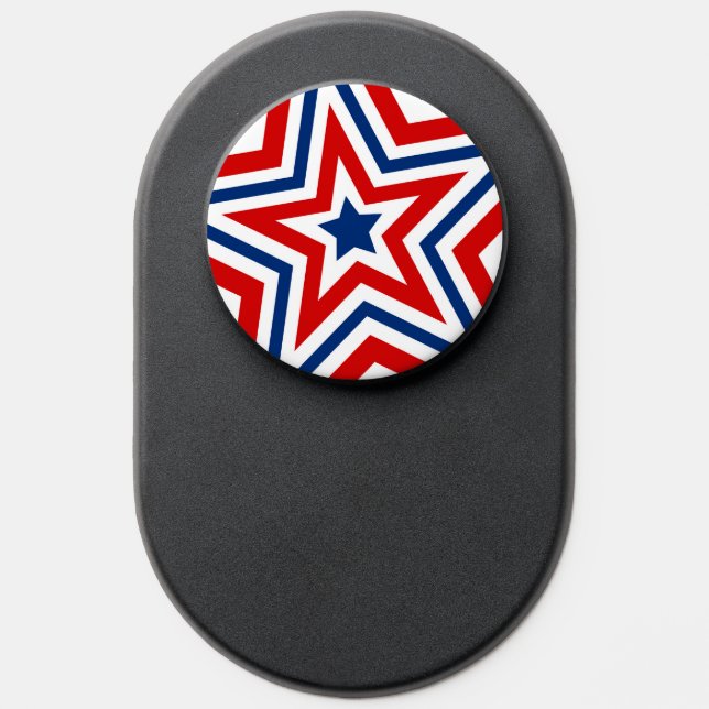Red White Blue July 4th Patriotic Star PopSocket (Popsocket)