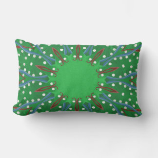 Red White Blue Kaleidoscope Christmas Tree Pillow