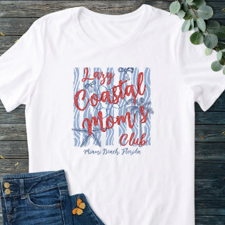 Red White & Blue Lazy Coastal Mom Club Beach Life Tri-Blend Shirt