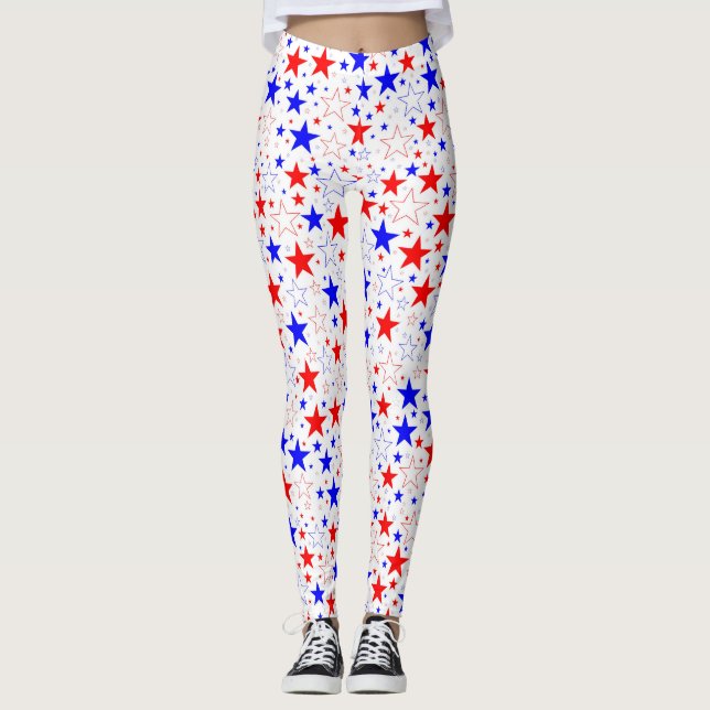 Red White & Blue Leggings (Front)