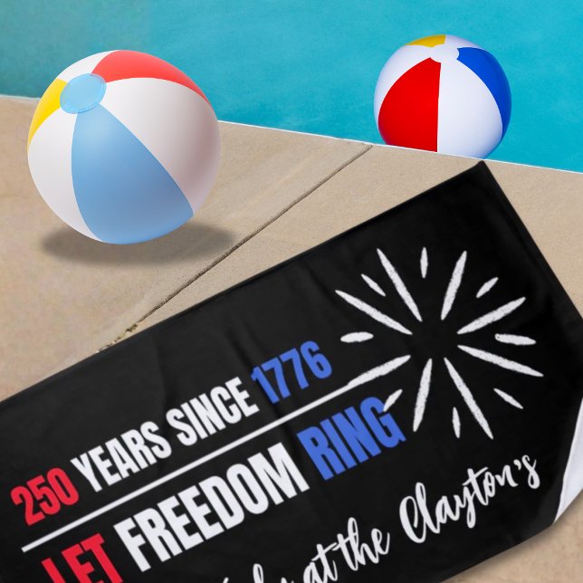 Red White & Blue Let Freedom Ring Beach Towel (Creator Uploaded)