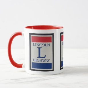 Red, White, Blue Lincoln HIghway Sign Mug
