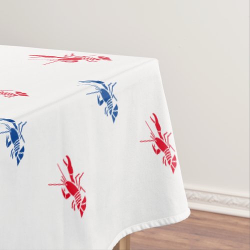 Red white blue lobster pattern Patriotic Tablecloth