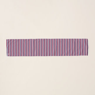 Red, White & Blue Long Striped Chiffon Scarf