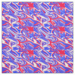 Red White Blue Marble Pattern, Fabric