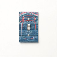 Red White & Blue Mason Jar & String Lights Rustic