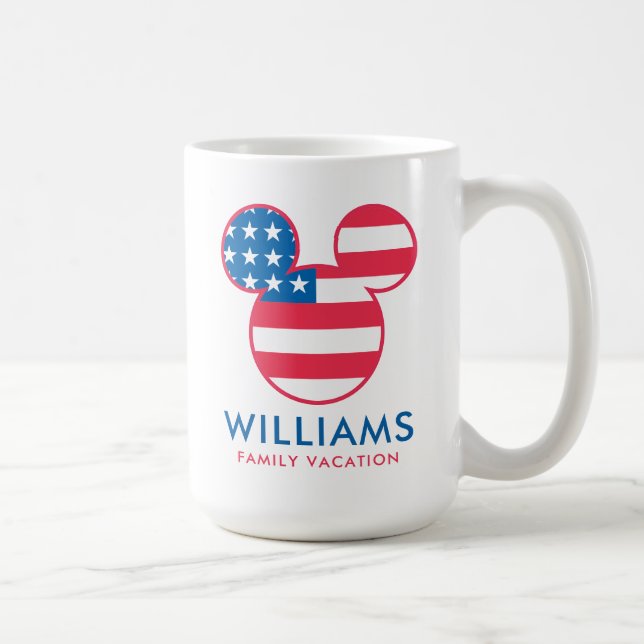 Red White & Blue Mickey | Family Vacation Coffee Mug (Right)