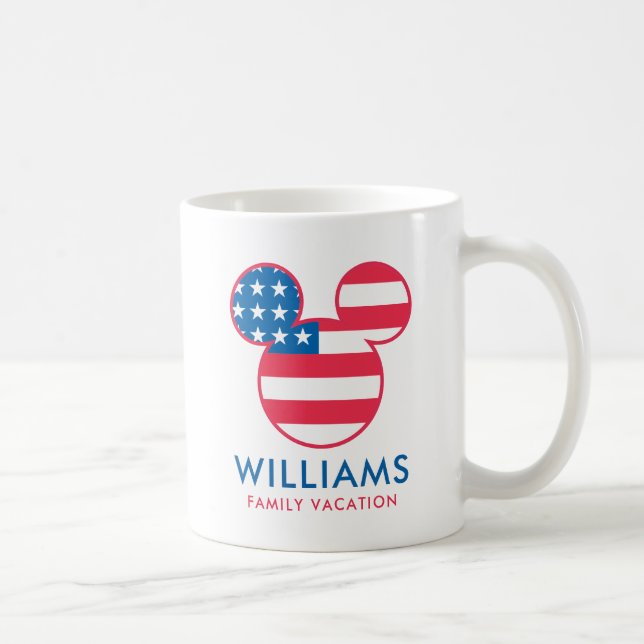 Red White & Blue Mickey | Family Vacation Coffee Mug (Right)