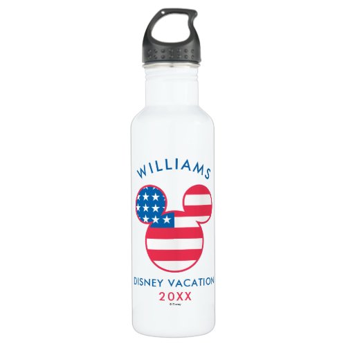 Red White  Blue Mickey  Family Vacation  Year Stainless Steel Water Bottle
