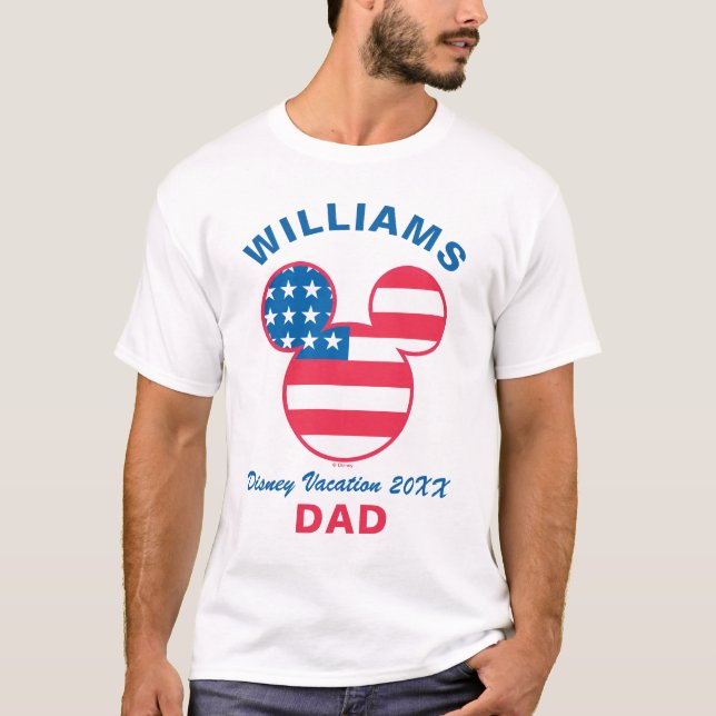 Red White & Blue Mickey | Family Vacation & Year T-Shirt (Front)