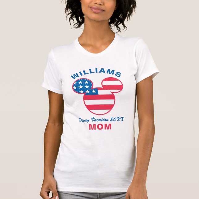 Red White & Blue Mickey | Family Vacation & Year T-Shirt (Front)