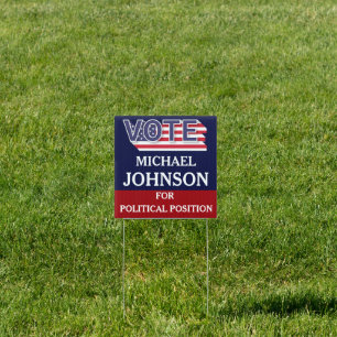 Red White Blue Modern Campaign Political yard Sign