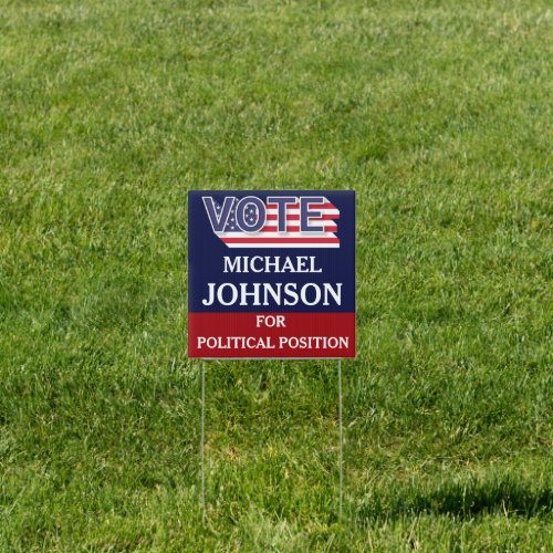 Red White Blue Modern Campaign Political yard  Sign