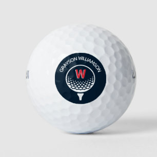 Red White & Blue Monogram Golf Balls