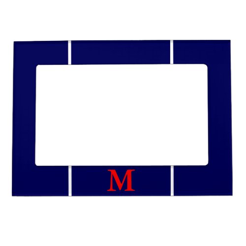 Red White Blue Monogram Magnetic Frame