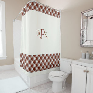 Red, White, Blue Multi Thread Plaid Shower Curtain