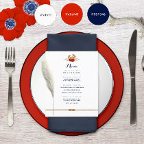 Red White Blue Nautical Budget Wedding Menu ⚓