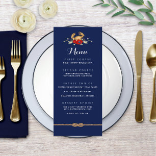 🦀 Red White & Blue Nautical Coastal Wedding Menu