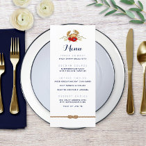 Red White &amp; Blue Nautical Coastal Wedding Menu 🦀