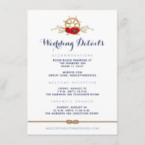 Red White &amp; Blue Nautical Infinity Wedding Details Enclosure Card
