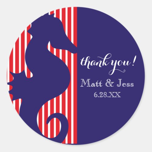 Red White  Blue Nautical Wedding Favor Labels