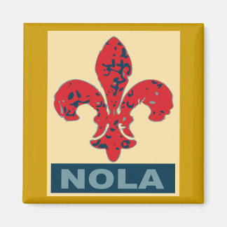 Red White Blue NOLa Fleur De Lis Magnet