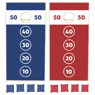 Red White Blue Numbered Circles Cornhole Set