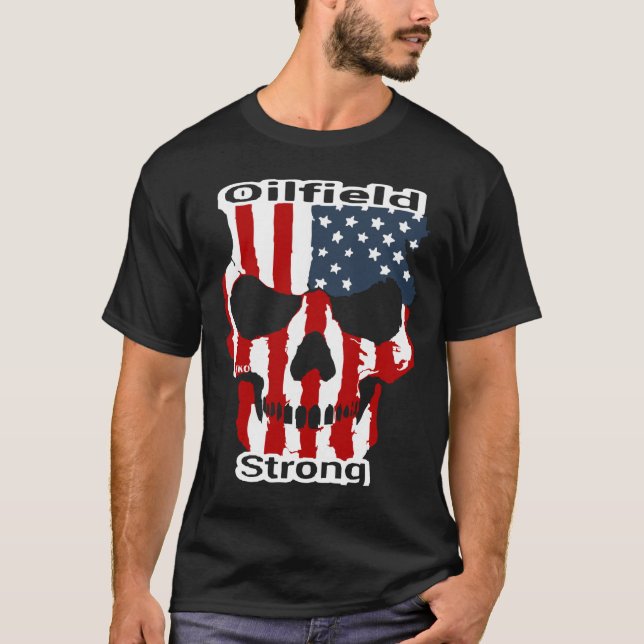 Red White Blue Oilfield Strong T-Shirt (Front)