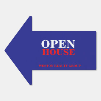 RED WHITE BLUE OPEN HOUSE SIGN