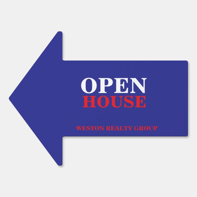 RED WHITE BLUE OPEN HOUSE SIGN (Front)
