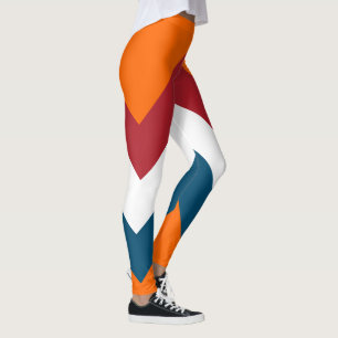 Red White Blue Orange Dutch Flag Stripes Pattern Leggings