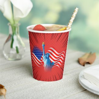 Red White Blue Paper cup