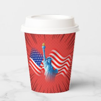 Red White Blue Paper cup