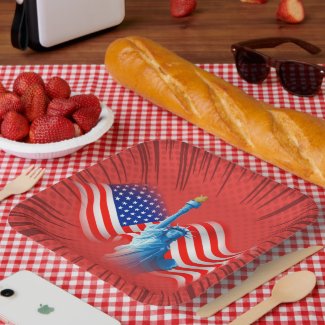 Red White Blue Paper Plate