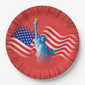 Red White Blue Paper Plate