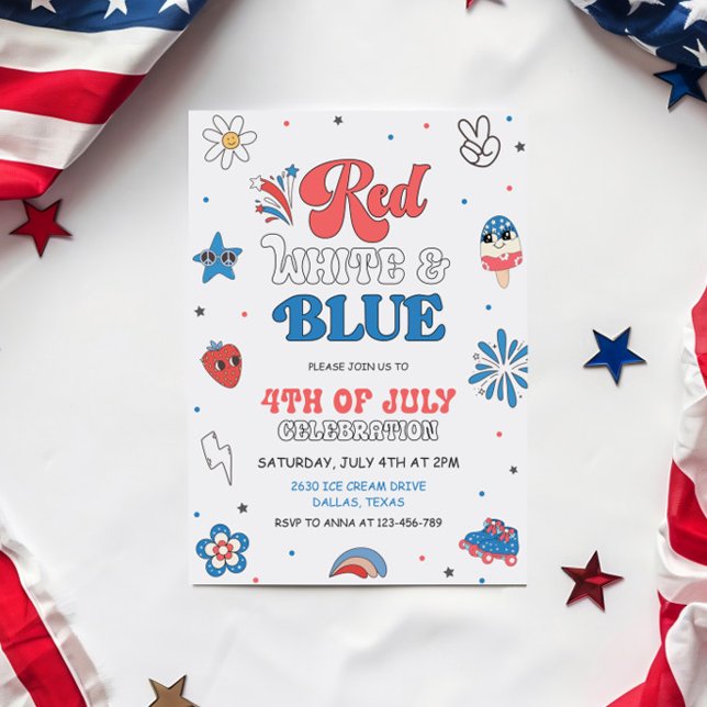 Red White Blue Party,  Party in the USA Invitation (Creator Uploaded)