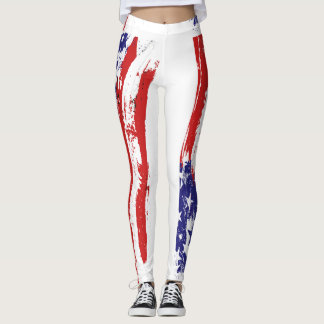 Red White & Blue, Patriot, Freedom, American Flag Leggings