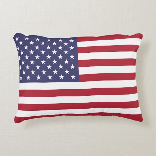 Red White  Blue Patriotic American Flag Accent Pillow