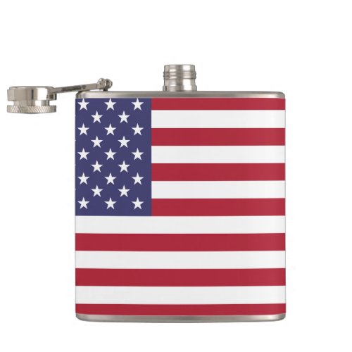 Red White  Blue Patriotic American Flag Flask
