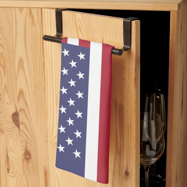 Red White & Blue Patriotic American Flag Kitchen Towel (Thirds Fold)