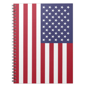 Red White & Blue Patriotic American Flag Notebook