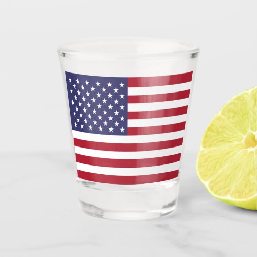 Red White  Blue Patriotic American Flag Shot Glass