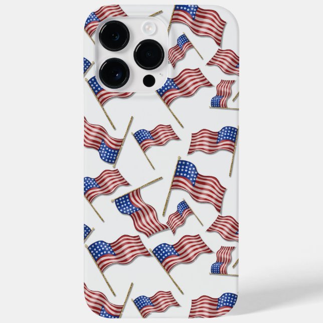 RED WHITE BLUE PATRIOTIC AMERICAN FLAGS Case-Mate iPhone CASE (Back)