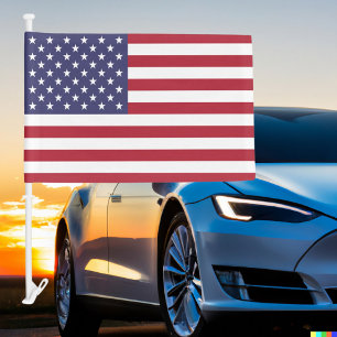 Red White & Blue Patriotic American USA Car Flag